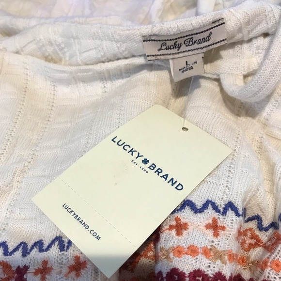 Lucky Brand Embroidered Off The Shoulder Top - Picture 4 of 4